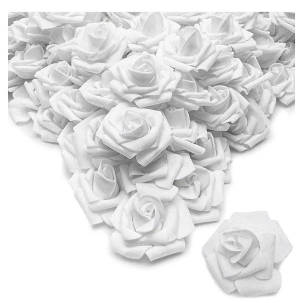 200 White Stemless Roses Flowers Wedding Party Bouquet Craft Decor ~ New